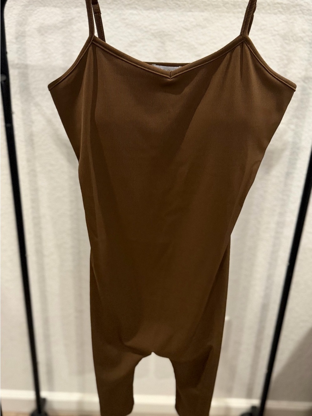 White Birch Ribbed V-Neck Active Wear Romper NWOT
